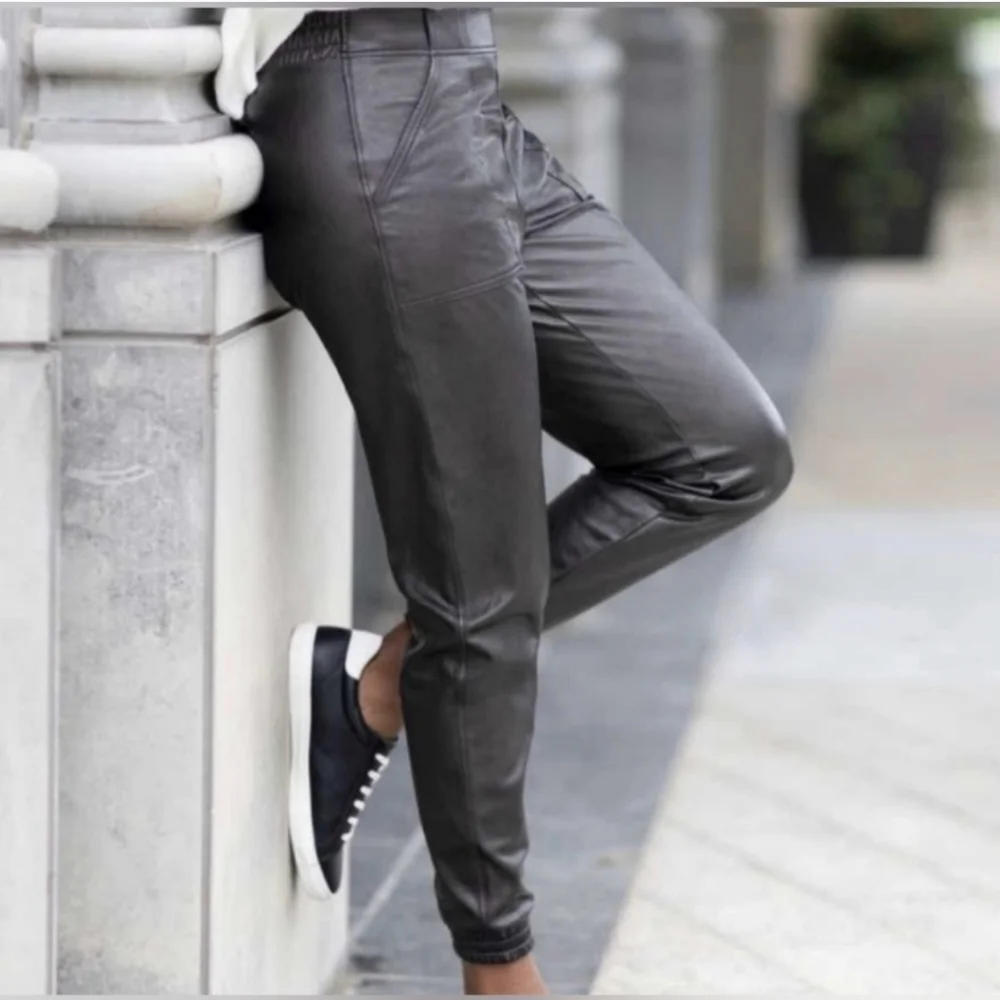 NWT Spanx faux leather joggers - Picture 6 of 12
